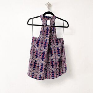 *NWT* Le Lis Lyon Winter Preppy Chic Halter Twist Neck Blouse Navy Medium